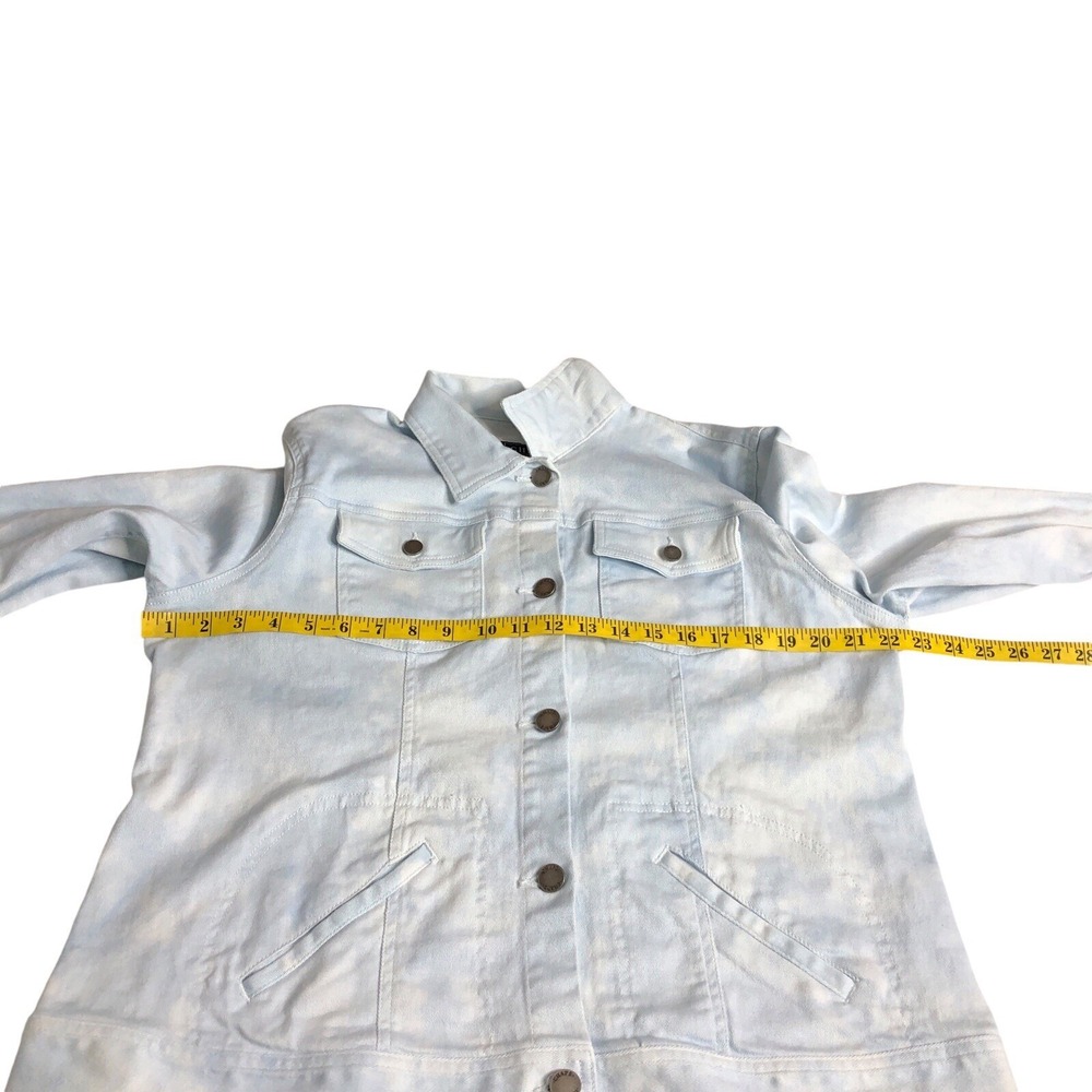 Vintage Y2K Chaps Denim Jacket Womens XL Blue Acid Wash Stretch Western Preppy - Picture 13 of 15